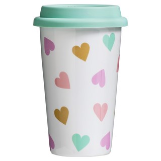 Premier 瓷製雙層隨行杯 330ml, 愛心 白色, 1個