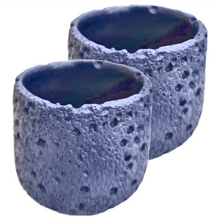 水泥仿火山石杯 空杯 深藍色, 2個