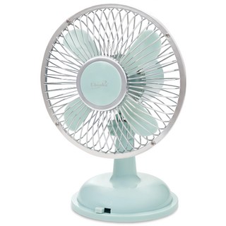 E-books 經典時光兩用擺頭超靜音風扇, 5吋, 左右自動擺頭, 強/弱二段風量, USB/三號電池供電, 淺綠色