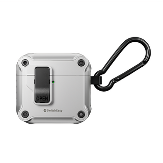 SwitchEasy 魚骨牌 Rugged Shield 耳機保護殼 Airpods 4 適用, 銀霧灰, 1個, 單一商品