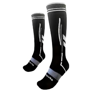 woawoa 膝下羊毛襪 極致速乾登山滑雪羊毛襪 保暖 舒適 戶外運動, 1入, 黑色, M