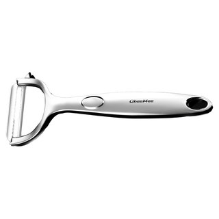 CheeMee 削皮刀/刨皮刀 Y型設計 刀片鋒利 一體成型 清洗方便, 1個, 不鏽鋼色