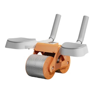 自動回彈計數健腹輪 平板支撐輔助器 馬甲線腹肌訓練器 自帶手機支架 即時智能計數, 活力橙