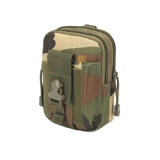 S-SportPlus+ 迷彩腰包 綠色 耐磨材質 多層收納, 1個