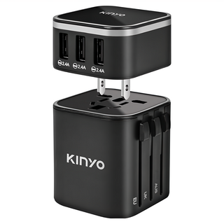 Kinyo 多合一萬國轉接頭 MPP-2345-1, 黑, 1個