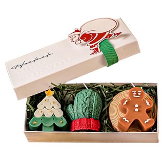 Mass 生活好物 聖誕節香薰蠟燭 香氛蠟燭禮擺飾盒, 310g, 花香, 1盒