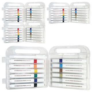 DAIHO 耐水性丙烯彩色筆 色彩鮮豔、持久不褪色 適用於多種材質表面, 4盒, 12色