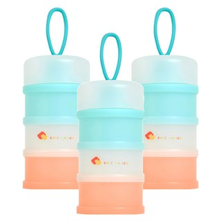 奇哥 CHIC BASICS便攜奶粉盒, 藍色 + 白色 + 粉色, 3個