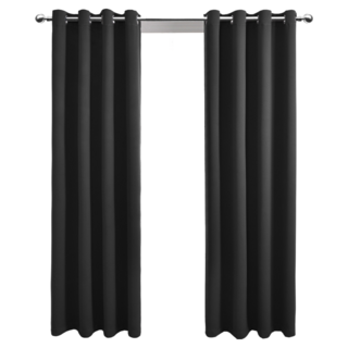 comet home 打孔式隔熱遮光窗簾, 黑色, 1件