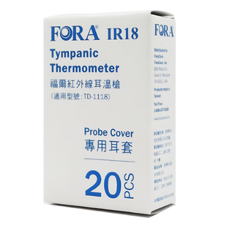 FORA 福爾 紅外線耳溫槍 專用耳套 IR18 透明 20個, 1盒