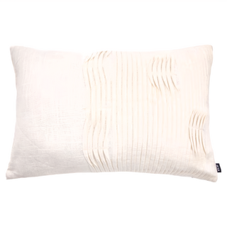 HOLA 和樂家居 查莉壓線百摺腰枕 1.2kg, 奶油白