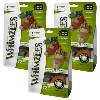 WHIMZEES 唯潔 潔牙骨 每日潔牙零食, 360g, 3包, alligator