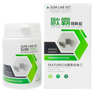 SUM LAB VET 歐霸 明眸錠 犬貓適用 寵物眼睛保健 葉黃素 玉米黃素, 50顆, 1罐, 眼睛