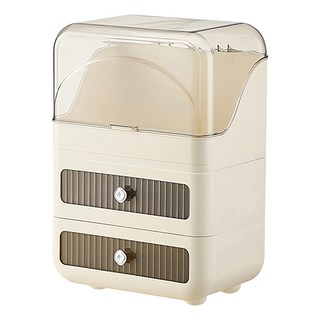 西格傢飾 奶油風化妝品收納盒, 可可蛋白, 1個