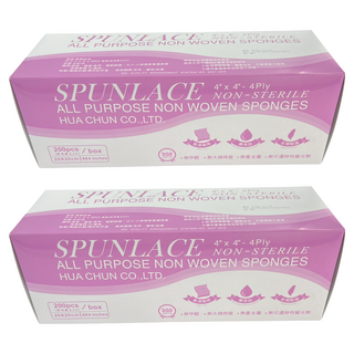 Hua Chun 華純 拋棄式美容紗布 4" x 4" 4層, 200片/盒, 2盒