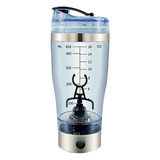 便攜自動強力龍捲風攪拌杯, 透明色 + 銀色 + 黑色, 450ml, 電動搖搖杯, 1個