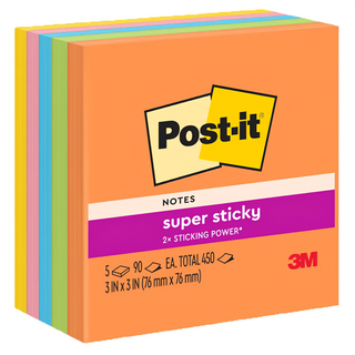 3M Post-it 利貼 狠黏便條紙紙磚, 654-5SSEB, 450張, 1個
