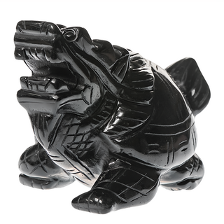 逢凶化吉 黑曜石龍龜擺件 7x5x6cm, LG-1001, 1個