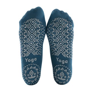 FARANDOLE 法紅荳 立體交叉綁帶透氣止滑瑜珈襪, 舒適透汗 柔軟材質 時尚健身, 21 x 9cm, 藏青色