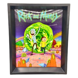 PYRAMID INTERNATIONAL 瑞克和莫蒂RICK AND MORTY -PORTAL 傳送門 3D海報 含框, 黑色