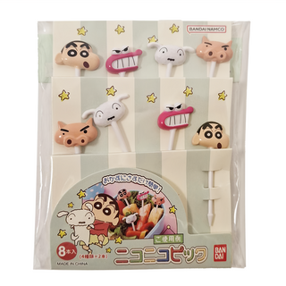 BANDAI 蠟筆小新 食物叉, 8支, 1組