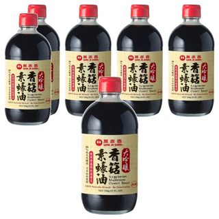 萬家香 大吟釀香菇素蠔油, 不添加焦糖色素，保證品質純正, 510g, 6瓶
