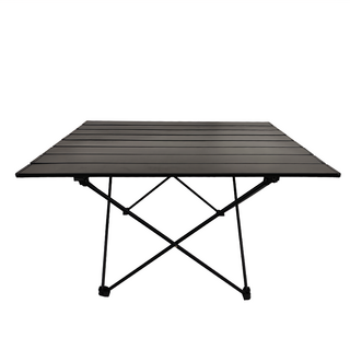 葉子小舖 鋁合金露營便攜式摺疊桌 野餐桌 蛋捲桌 戶外桌 大號, 黑色