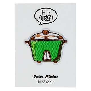 刺繡貼紙 綠電鍋 Set, 1張