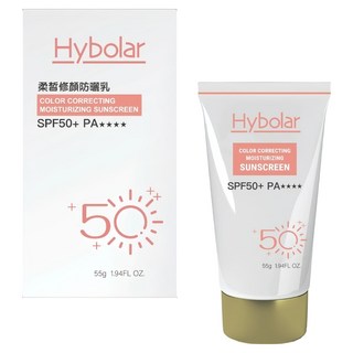 Hybolar 柔皙修顏防曬乳 55g, SPF50+ PA++++, 潤色保濕, 清爽不黏膩, 1條