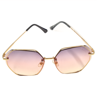 ALEGANT 星願果凍漸層幾何縷空造型墨鏡 UV400太陽眼鏡 花蕾粉色, 140, 1個