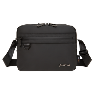 PARTAKE 橫式側背包 - PT22-F7-61BK 100% 聚酯纖維, 27.5 x 6.5 x 21cm, 黑色