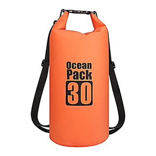 戶外運動防水桶包 雙肩背帶 30L 441g, 橘色