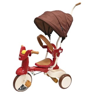 iimo 兒童三輪車 02 SS 遮陽款, 抗UV遮陽罩, 折疊收納設計, 紅色, 1個