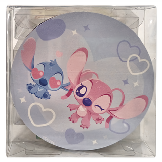 收納王妃 迪士尼軟式珪藻土杯墊 2個, 情侶愛心 藍色 + 綠色, 1組