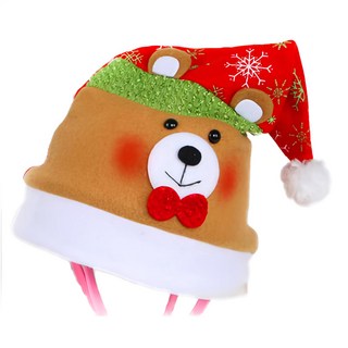 摩達客 耶誕派對 可愛熊聖誕帽, 紅色, 1件