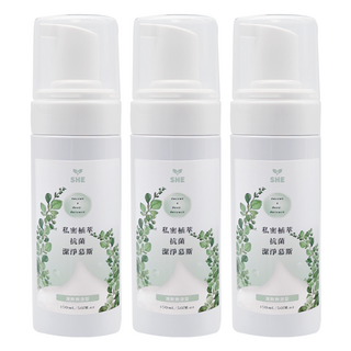 SHE思高 私密植萃抗菌潔淨慕斯 清新微涼型 150mL, 3瓶