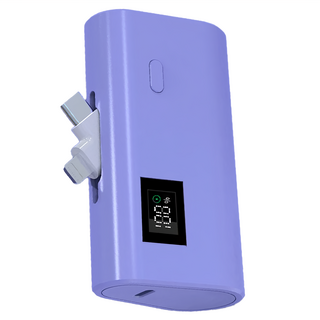 WANGKE 旺科 5000mAh直插式行動電源 22.5W雙口輸出 Type-C+Lightning專利雙切換 輕巧便攜, 單一型號, 紫色