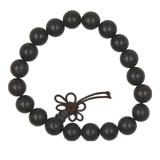 正宗黑檀木佛珠長鍊 6mm 黑色, 1個