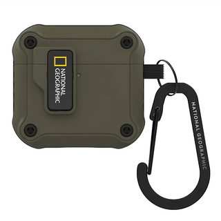 NATIONAL GEOGRAPHIC 國家地理 RuggedBumper 自動開蓋保護殼, AirPods 4, 卡其色, 1個