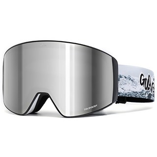 GOLOV.EJOy 超廣角磁吸雙層滑雪護目鏡 銀河灰 17 x 10cm, 1組