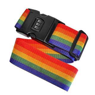 生活King 密碼鎖行李帶 行李箱綁帶 3位密碼鎖 可調節行李帶, 五彩, 200 x 5cm