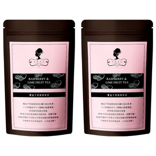 午茶夫人 覆盆子萊姆果味茶包 PET三角立體茶包 特選德國進口花果茶原料 無咖啡因, 3.5g, 8包, 2袋