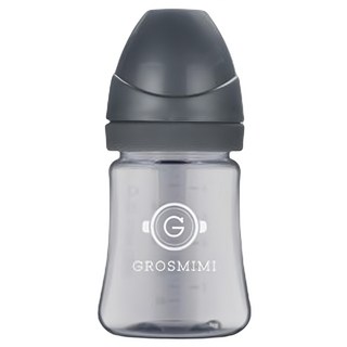 GROSMIMI PPSU奶瓶 無奶嘴, 黑色系列 木炭灰色, 200ml, 2個
