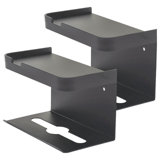 FAmILyLIFE 生活 航太鋁免打孔雙層衛生紙置物架 基本款 A-232-BK, 極簡黑, 2個