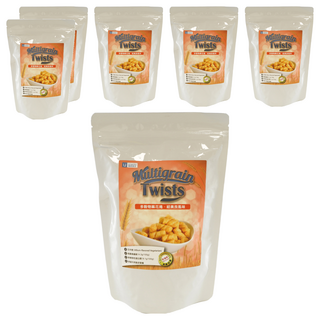 優穀美身 多穀物麻花捲, 紐奧良風味, 富含膳食纖維, 天然烘烤無添加, 五辛素 120g, 6包