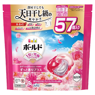 Bold 日本原裝進口 新4合1洗衣球 淡雅花香 粉紅色, 57顆, 1袋
