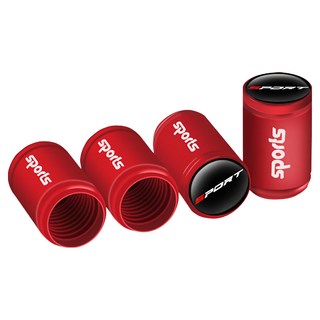 bebehome SPORTS 磨砂輪胎氣門嘴帽, 4個, 紅色