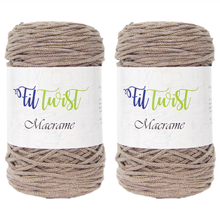 SEVY Fil Twist Macrame系列 編織棉線 Set 250公尺, 可可米色, 2個