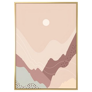 菠蘿選畫所 幾何山河掛畫 APGS3467G 30 x 40cm 金色框 - 北歐風裝飾畫, 金色