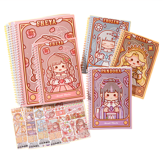 vanibaby 小麻糬魔法離型本 A5 4入組 - 可愛圖案、方便攜帶、書寫流暢, 多色, 40張, 1組